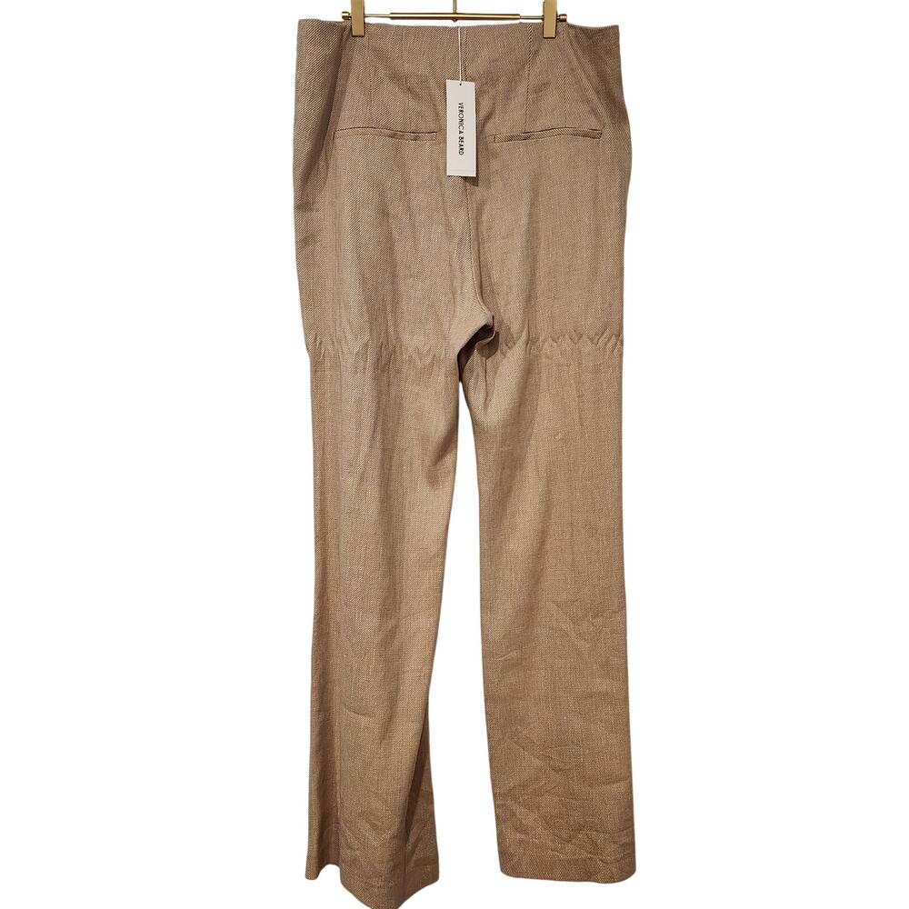 Veronica Beard Komi tan linen blend flare pants size 16 - Picture 6 of 8